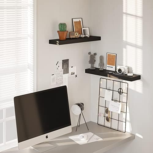 BAMEOS Floating Shelf Set L24xW6 Black