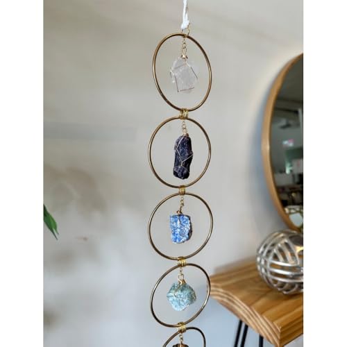 7 Circle Crystal Hanging Mobile Boho Suncatcher Decor