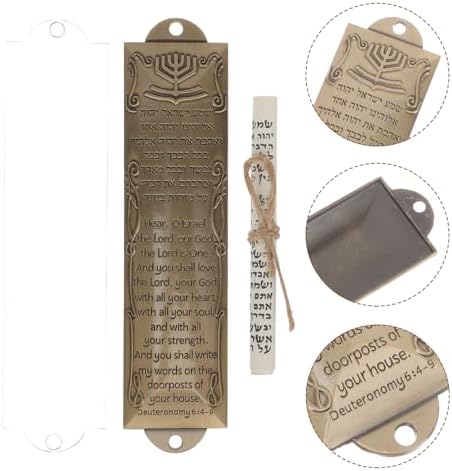 5 Sets Mezuzah with Scroll Door Jewish Mitzvah Metal Case