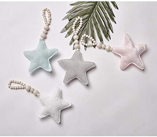 Nordic Style Wooden Bead Moon Star Heart Ornament