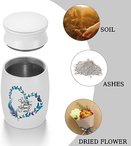 Aluminum Mini Butterfly Ashes Urn - Memorial Keepsake Urn