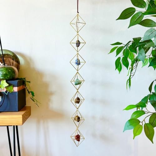 7 Circle Crystal Hanging Mobile Boho Suncatcher Decor