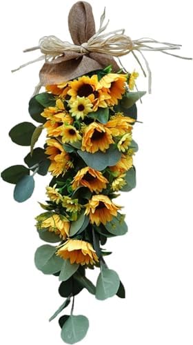 Spring Sunflower Wreath for Front Door Decor