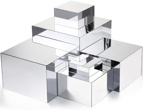 Geelin 6 Pack Silver Acrylic Display Risers