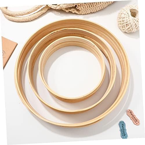 IMIKEYA Bamboo Dream Catcher Hoops 12 Craft Rings Wall Decor