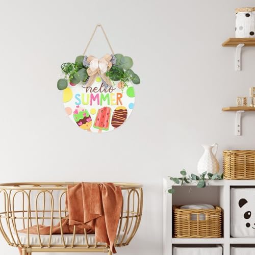Hello Summer Wreath Front Door Welcome Sign