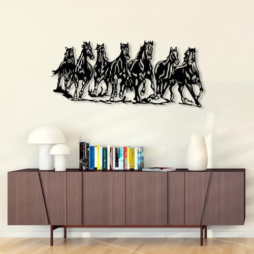 DecoSoul Horse Metal Wall Art Black 196 x 87