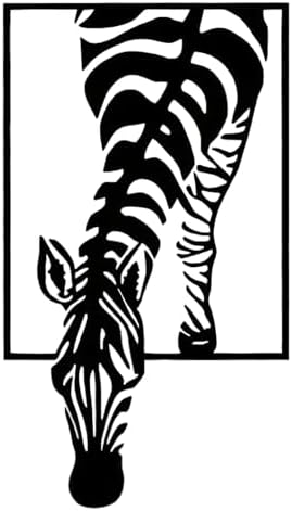 Huspox 3D Zebra Wall Art Decor Metal 40x23cm