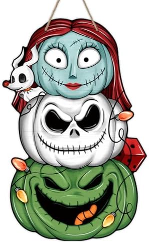 Halloween Jack Front Door Sign Funny Wood Decor