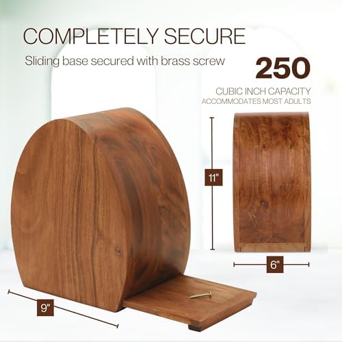 Kinswoman Premium Wooden Urn for Ashes 250 Cubic Inches