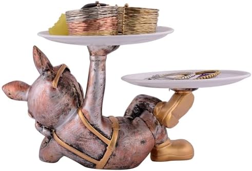 Cute Resin Cool Dog Sculpture Storage Tray