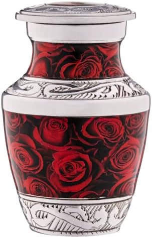 Olivia Memorials Red Roses Mini Urns Set of 4