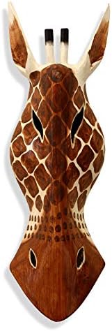 G6 Collection Wooden Tribal Giraffe Wall Plaque