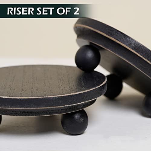 Defined Deco Mini Wood Risers for Display Set of 2 Black
