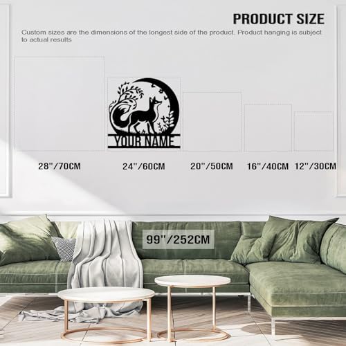 Houdoum Personalized Metal Fox Wall Art
