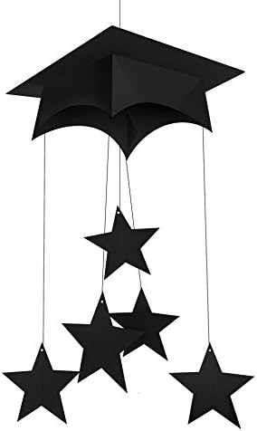 Creative Converting Graduation Cap Hanging Mobile 24 Black