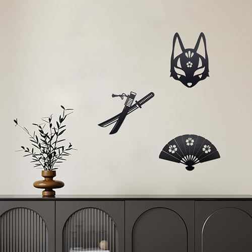 Vausart Japanese Wall Decor Set 3pcs Matte Black