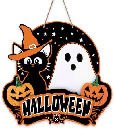 Bolisom Halloween Door Wreath Sign Decor