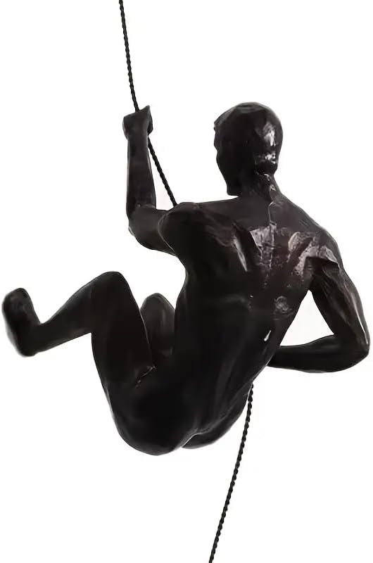 Unique Nordic Style Resin Wall Sculpture with Climbing Man Design