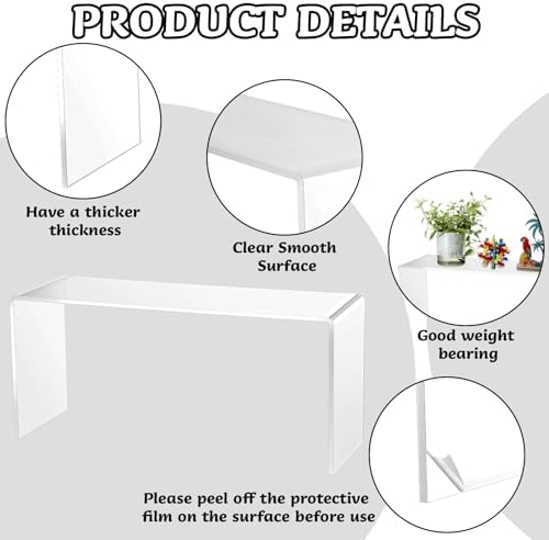 Soaoo 4pcs Clear Acrylic Display Riser Stand for Cupcakes and Collectibles