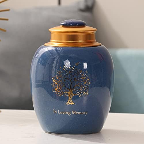 Medium Ceramic Urn for Human Ashes - Tree of Life Design