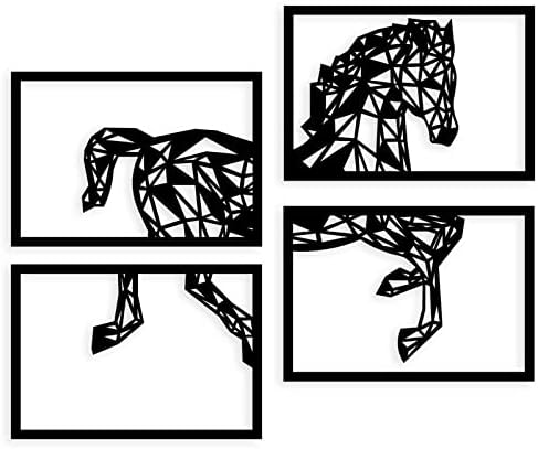 Peak Metal Wall Art 4 Panels Black