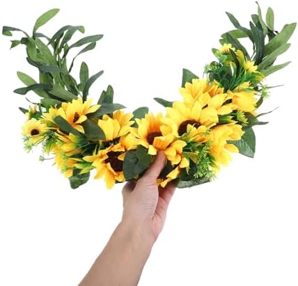 BESPORTBLE Artificial Sunflower Swag Door Decor Wall Hanging