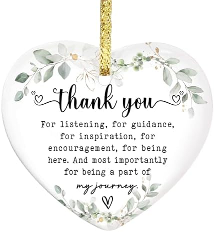 Gossby Heart-Shaped Thank You Ceramic Ornament