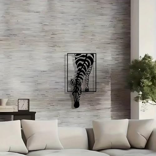 Huspox 3D Zebra Wall Art Decor Metal 40x23cm