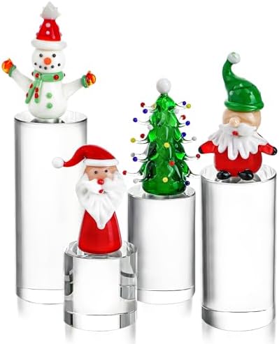 ZEERSHEE 4-Pack Clear Glass Cylinder Display Risers