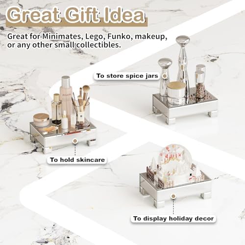 Stylish Mirrored Display Risers for Vanity and Countertop