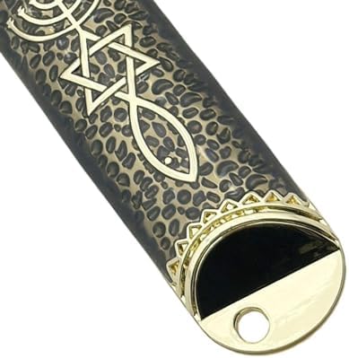 Jewish Mezuzah Case 16cm Unique Design Alloy Black