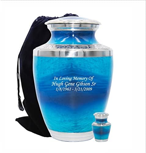 Ocean Lovers Cremation Urn with Keepsake and Personalization