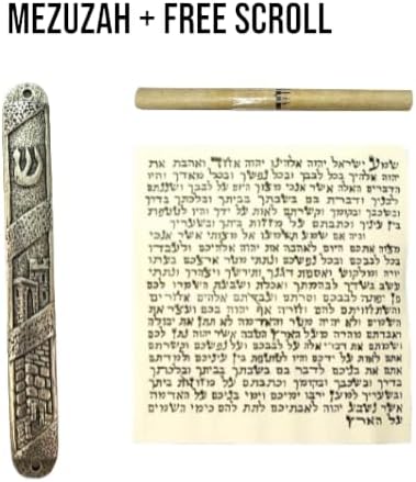 SHEMA Handmade Mezuzah Door Ornament 5 Inch Zinc