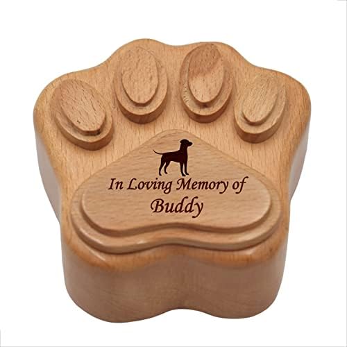Pet Cremation Urn Paw Shape Wooden Keepsake Small