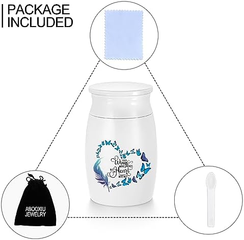 Aluminum Mini Butterfly Ashes Urn - Memorial Keepsake Urn