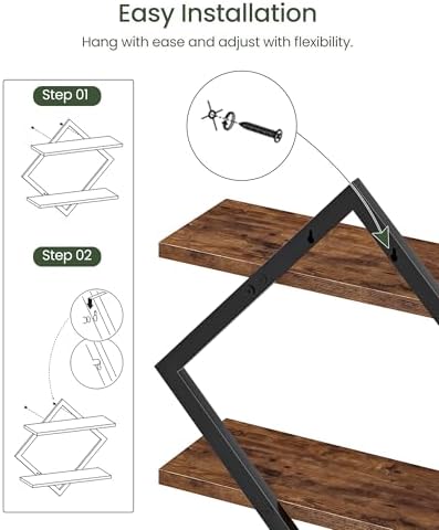 CHOEZON Floating Shelves Set of 2 Rustic Brown