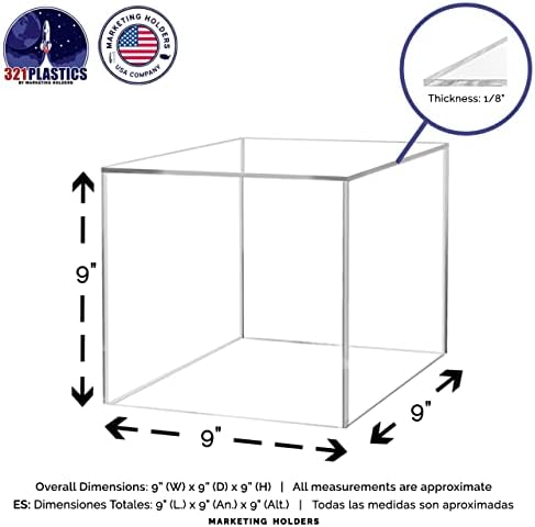 9 Inch Acrylic Display Riser Box No Lid One Side Open