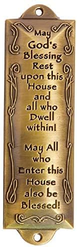 Pewter and Brass Mezuzah with Hebrew Parchment in Gift Box