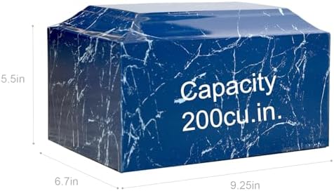 MAKEYS Blue Classic Cultured Marble Urn for Human Ashes