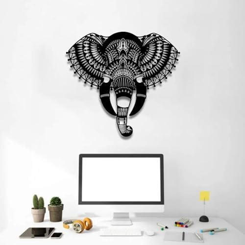 Feuwile Metal Elephant Wall Art Decor Black