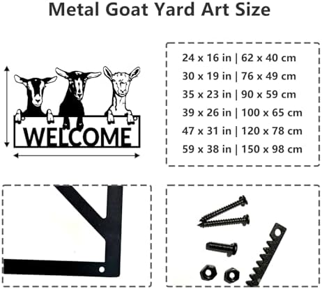 Farmhouse Wall Decor - Metal Goat Art 30x19in Gold Wall Sculpture