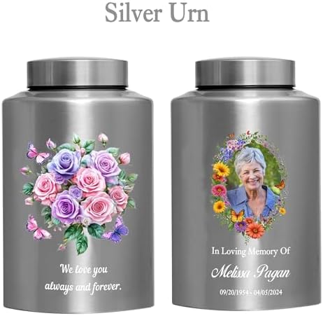 ZISAMURE Cremation Urn for Ashes Large Decorative Urn Black