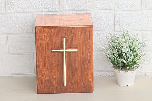 Rosewood Brass Cross Urns for Male and Female