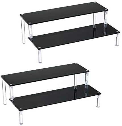 BYCY 2 Pack 2-Tier Acrylic Display Stand for Small Items