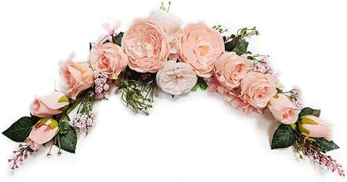OrgMemory Artificial Floral Swag 23 Inch Peach