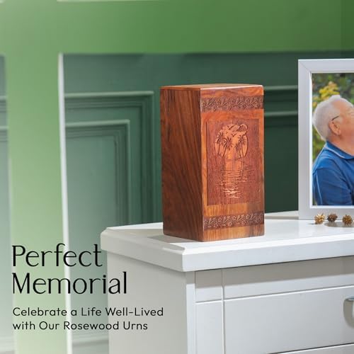 Sunset Urn for Human Ashes - 8 Inch Wooden Urn