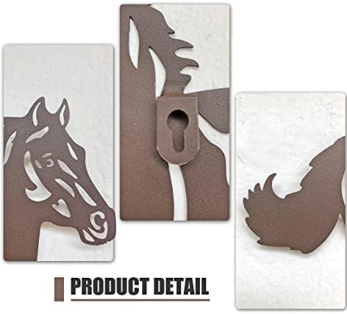 VividLadybug Metal Horse Wall Art Decor Set of 3