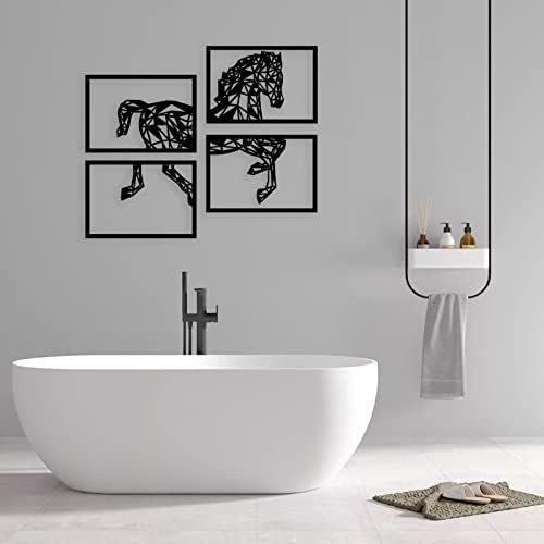 Peak Metal Wall Art 4 Panels Black