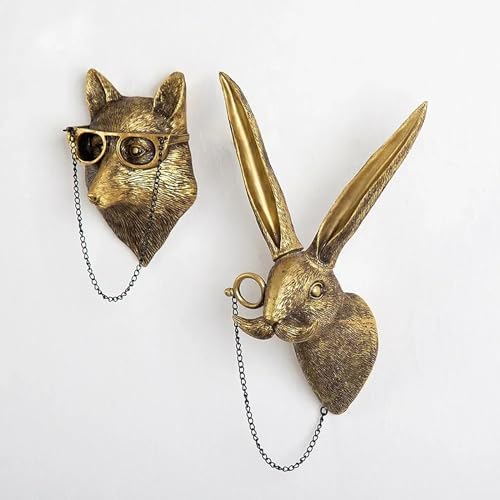 ONERWN Fox Head Wall Decor in Antique Copper